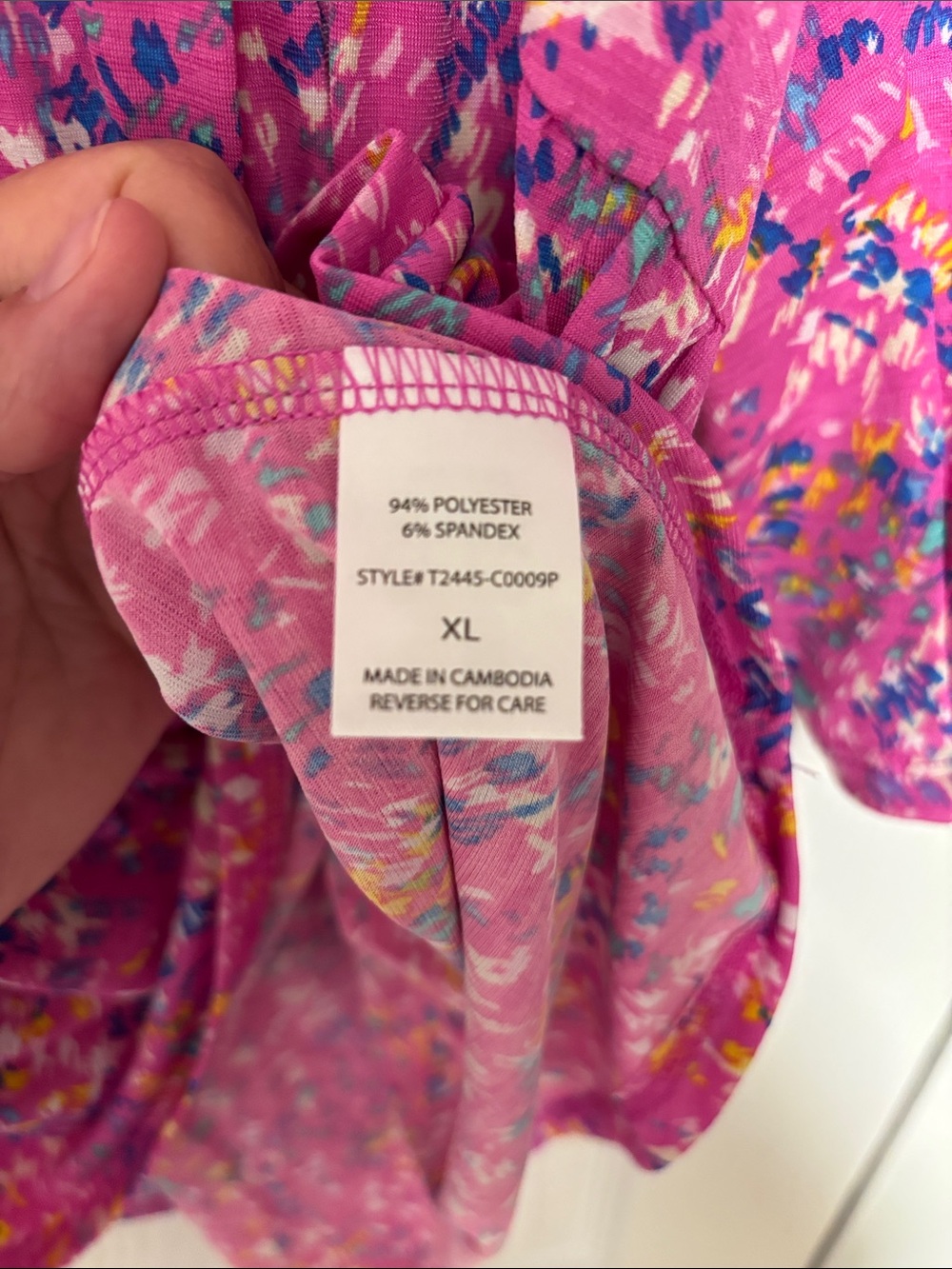 Dear Scarlett Pink Floral Peplum Tunic with Multicolor Print - Picture 5 of 6